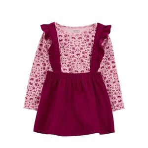Carter's Child of mine Toddler 2pc Dress, 2T, Pink And Wine Skirt